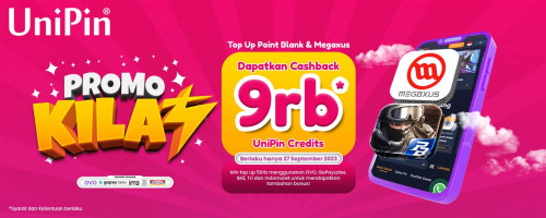 PROMO KILAT – Top Up Megaxus dan Point Blank Cashback UniPin Credits 9rb!